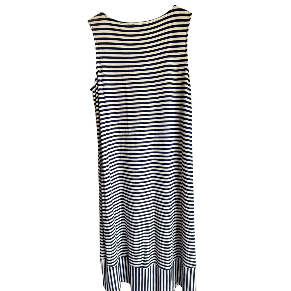 Chico's Maxi Dress Striped Sleeveless Casual Summer Beach Blue White Size 1 - Picture 5 of 8